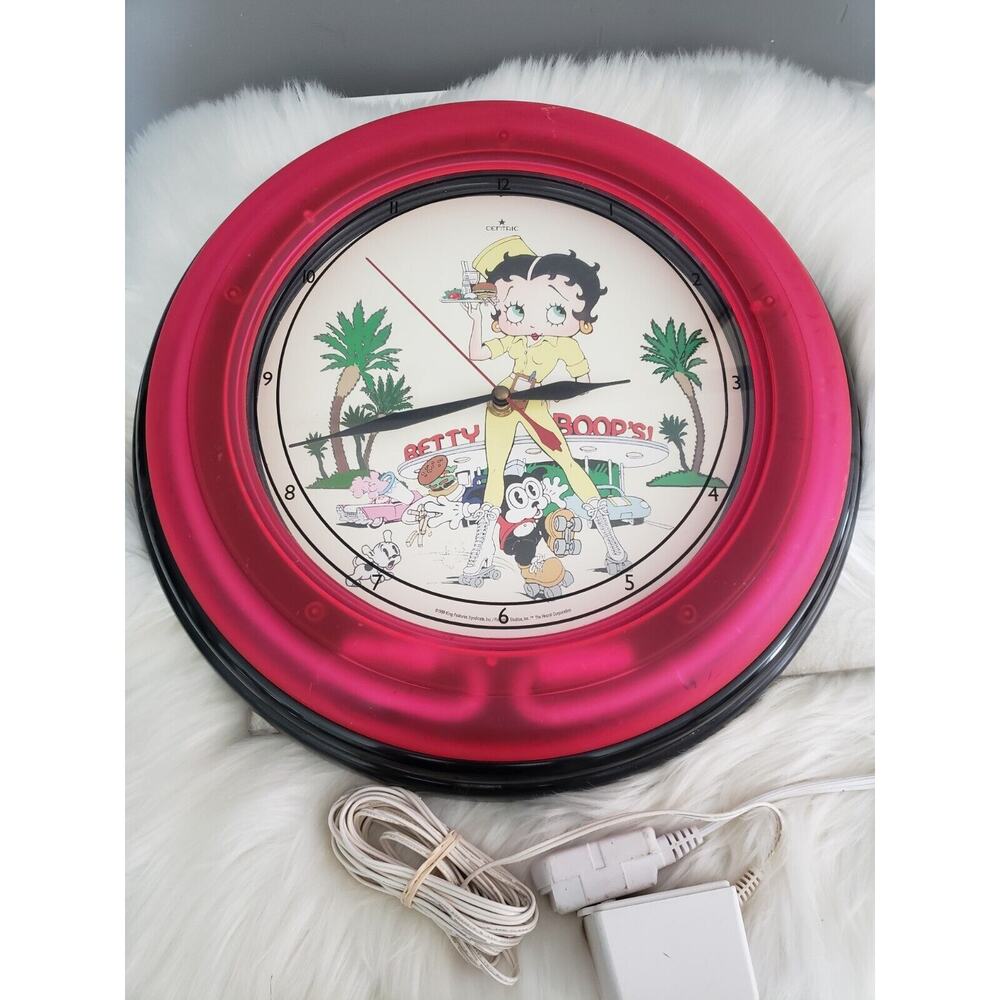 Collectable Betty Boop‎ Neon Clock Centric 1999 Drive Up Diner 14.5"
